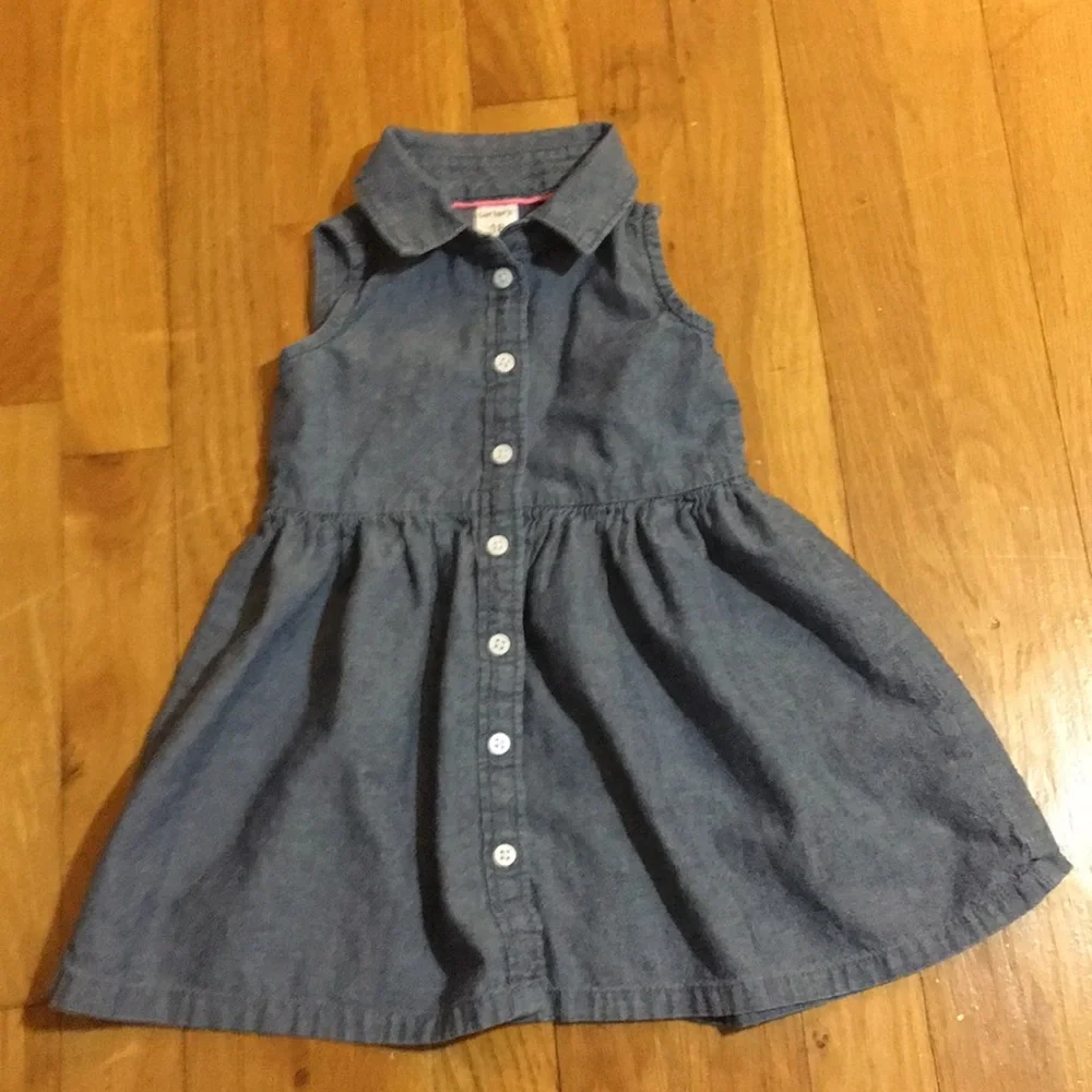 Toddler Denim Dress and pink shorts